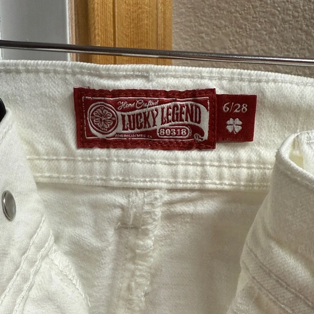 Legend Raw Hem Patch Pocket Crop Wide Leg Jeans - Picture 2 of 4